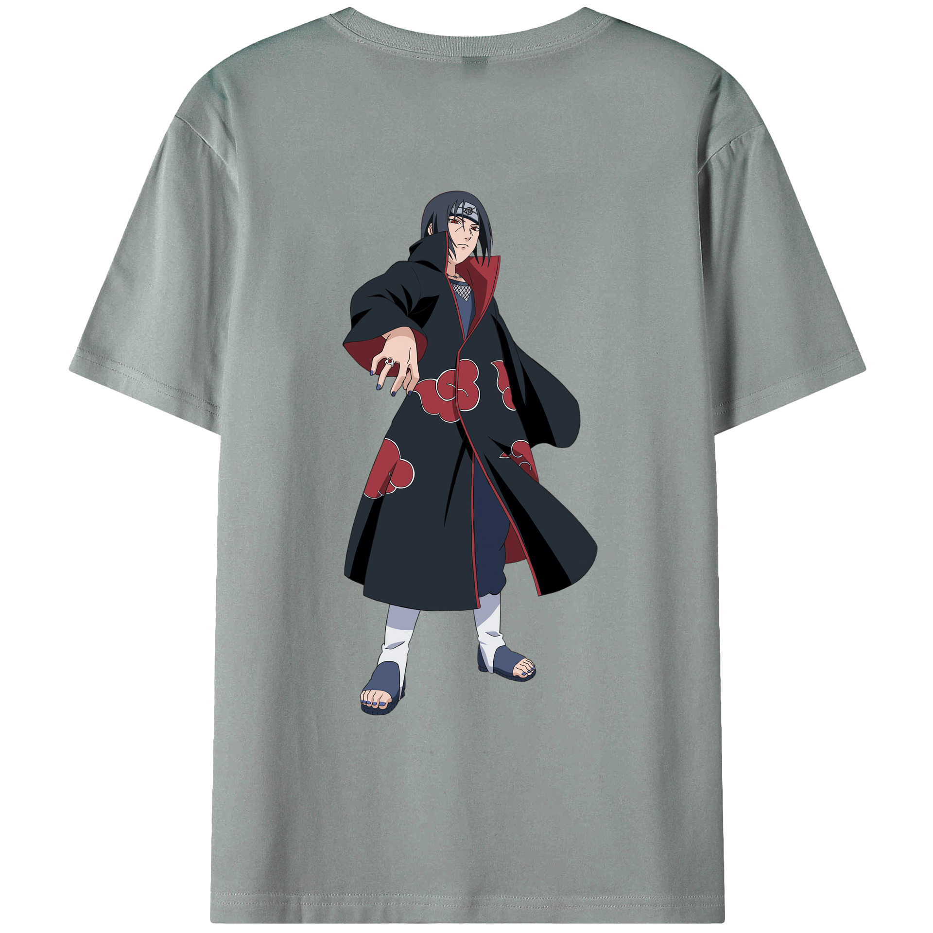 （画像用） NARUTO -ナルト- うちは イタチ Uchiha Itachi 綿100％ メンズ半袖Tシャツ（バックプリント） 通気性